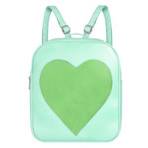 5707 Candy PU Leather Backpack Clear Heart Beach Girls Shoulder Bag Ita Bag